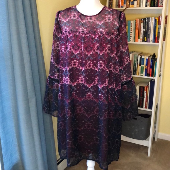 Nanette Lepore Dress in Pink Floral Size 12 - Picture 1 of 10